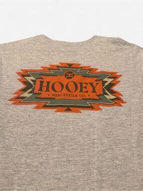 Hooey Heather Gray Tee with Orange and Olive Graphic